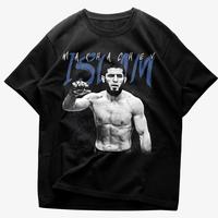 Islam Makhachev T-Shirt UFC Fan Fighter Tee Pound for Pound Champion Vintage Design Custom MMA Vintage Design Cotton T-Shirt Graphic Menswear Crewneck Streetwear Top Outfits