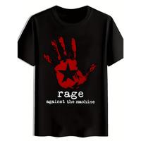 100% High Quality Cotton[Rock Band T-Shirt] Polyester Men’s Black Graphic T-Shirt – “Rage Against the Machine” Print Elements Menswear Top funny shirts marcus shirts black pro club fit shirt medium mandarincollarlinenshirt mandarin collar shirt