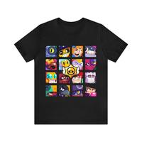 Sprunki Youngsters’ Colorful Cartoon Character Cotton T-Shirt – Breathable, Quick-Drying, Short Sleeve Crew Neck,lassic Clothes Cotton Menswear Shirt Unisex Formal Hoodie