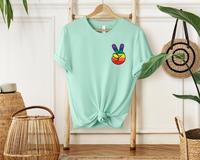 LGBT Peace Sign Equality T-Shirt, Peace Love Pride, Rainbow Gay Pride, Peace sign t shirt, Rainbow tshirt, Gay pride tee, Gay t-shirt, top menswear