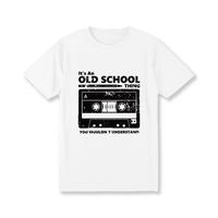 Men’s Retro Graphic Cotton T-Shirt – “It’s an Old School Thing” Vintage Cassette Tape Design, Soft Crew Neck, Casual Summer Tee, 100% Cotton, Machine Washable, Cotton T Shirts