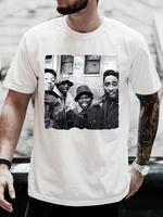 Men’s Retro Cartoon Character Round Neck T-Shirt 90s Movie Fans Casual T-Shirt 180g