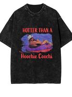 Men’s vintage 90s country ‘Hoochie Coochi’ pattern T-shirt – funny Alan Jackson inspired design, distressed vintage wash cotton short-sleeve casual summer T-shirt, black and red-white print, vintage T-shirt