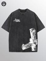 JESUS men’s washed cotton T-shirt, 100% cotton, casual and sporty style shirt T-shirt, trendy and fashionable street style, suitable for travel and sports wear