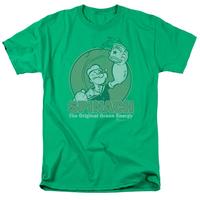 Popeye Green Energy Mens T Shirt Kelly Green