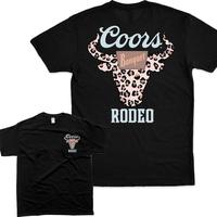 Coors Banquet Rodeo T-shirt – Bold Leopard Bull, Gift For Her, For Him Vintage Crew Neck