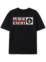 Men’s Cotton T-Shirt -Public Enemy Graphic, Black Crew Neck Short Sleeve, Featuring Chuck D & Flavor Flav – Fashion Inspired Design Menswear Soft