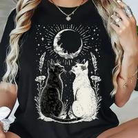 Black Cat Moon Graphic Tee