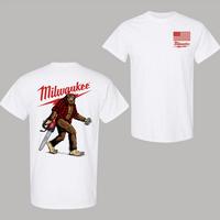 Milwaukee Bigfoot Double-sided T-Shirt For Mens – Funny Chainsaw Graphic Shirt, Milwaukee Fan Tshirt, Men Graphic Shirt Full Colors Full Sizes
