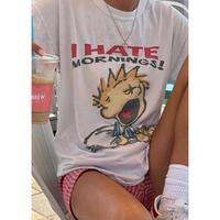 Vintage I Hate Mornings Tshirt, Retro Cartoon Tshirt, Baggy Fit Graphic Tee, Vintage Tshirt, Trendy Tshirt, Vintage 90s Tee