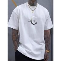 Calvin Printed T-shirt round neck short sleeved T-shirt, casual all season pure cotton fabric, slightly elastic, breathable, suitable for adult multifunctional design