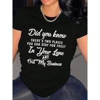 Women’s Letter Print T-shirt, Casual Crew Neck Short Sleeve Tee for Summer Daily Wear