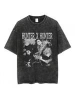 Men’s Vintage Washed Cotton T-Shirt, Japanese Anime Pattern – Extra Large, Casual Hip-Hop Style, Washed 100% Cotton Men’s T-Shirt 230g, Machine Washable, Anime T-Shirt