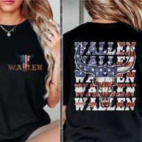 Wallen 4th of July Shirt Patriotic Bull Skull Tee Unisex Streetwear Styles Gift