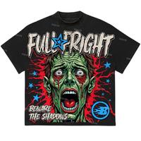 Halloween Full Fright Portrait Graphics Cotton T-Shirt Fabric Menswear