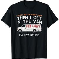 Funny Dark Humor Shirts For Men, I Gotta See The Candy First – Funny Adult Humor T-Shirt Menswear Casual Cotton Smooth Top Basic