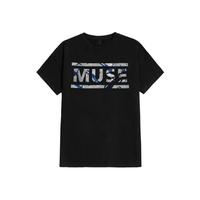 Muse Absolution Logo Graphic T-Shirt, Alternative Rock Band Tee, Marble Effect Logo Print Shirt, Unisex Menswear Womenswear Top, Indie Rock Streetwear
