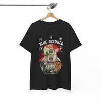 Blue October Guitar Members Signatures Cotton Unisex T-Shirt Casual Classic Fabric Menswear Top Collar