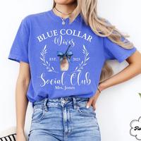 Custom Blue Collar Wives Social Club Shirt, Blue Collar Wife Shirt, Christmas Gift For Wife, Gift For Wife, Trendy Comfort Colors Wife Shirt
