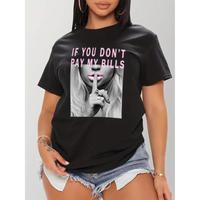 Women’s Graphic Round Neck Tee – Summer Casual Top for Women, Y2K Style Baddie Outfit, Short Sleeve, Comfortable Fit, Summer Clothes for Daily Wear