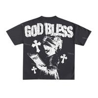 God Bless Children’s Prayer Graphic Cotton T-shirt, Gift for Friends S – 5XL, graphic tees women/men, vintage tees