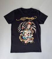 Ed Hardy Big Logo Black Unisex Heavy Cotton Tshirt For Men Women, Cotton Crewneck Unisex, Gift For Fan