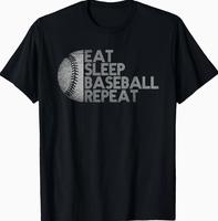 Eat Sleep Baseball Repeat Baseball Player Funny Baseball T-Shirt NE4