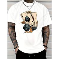Men’s Casual Black T-shirt, Complex Skull and Mechanical Design-Pure Cotton, round Neck, Short Sleeve, Summer Fashion Pattern T-shirt