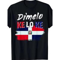 Men’s Dominican Republic Flag Graphic T-Shirt – “Dime Lo Ké” Design, Breathable Short Sleeve Tee, Casual Sporty Style, Perfect Gift for Him, Summer Wear, Breathable Tee | Casual Style | Digital Print Shirt
