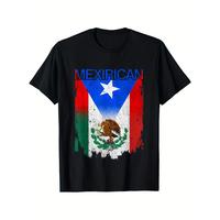 Mexican Mexican Flag Puerto Rico Flag Boricua Unisex T-Shirt