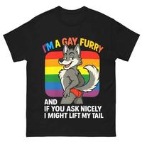 Get Noticed with this Funny Gay Furry T-Shirt – Rainbow Fox Delight!
