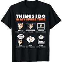 Things I Do in My Free Time Furry Cosplay T-Shirt Top T-shirt Streetwear Tropical Shortsleeve Crewneck Festlve Tee For Men’s Round Neck Clothing