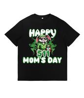 Mother’s Day Bunny T-Shirt – Adorable Rabbit Graphic, Black Cotton Short Sleeve Tee, Perfect Gift for Mom, Casual & Comfortable for All Seasons