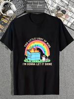 cotton Funny Groovy This Little Light-Of Mine Dumpster Fire Raccoon T-Shirt casual Fashion graphic tees for women
