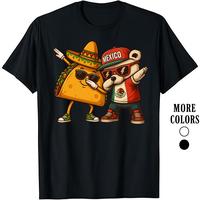 HAGBDH Fashion Designer T-Shirts – Cotton Graphic Tees with Taco & Bear Dabbing Tee,Crewneck,Casual,Ideal for Everyday Wear, Tropical Men’s Gifts