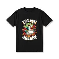 Chicken Jockey T-Shirt, Gift for Game Lover Chicken, Minecraft Quirky Cotton Graphic Tees, Hilarious Gaming Gift For Kids Men Women