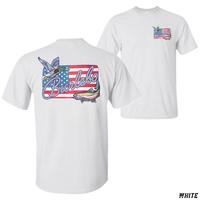 Burlebo Patch Flag T-Shirt, Patriotic Hunting & Fishing Graphic Tee, Burlebo USA Summer Apparel For Men & Women, 4th Of July Soft Cotton Blend Shirt, Outdoorsman Gifts