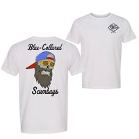 Blue Collared Scumbags T-Shirt, Funny Skull Union Worker Graphic Tee, Cool Blue Collar Workwear for Men, Gift for Contractors & Tradesmen