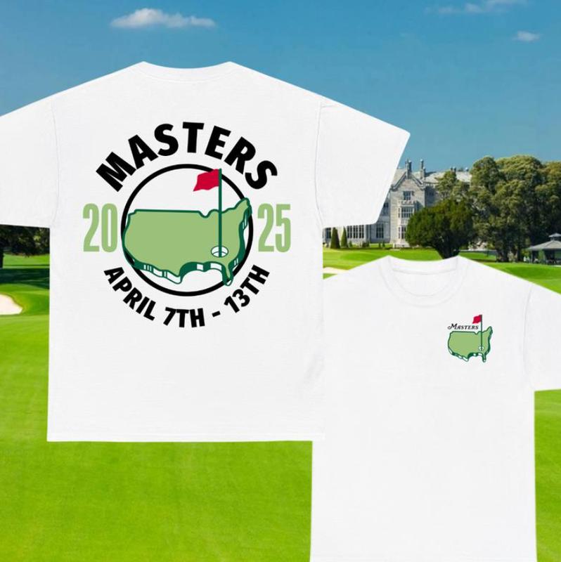 Masters Logo Shirt, Two-sided 2025 Master Golf Tee, Master Golf Cotton Tee, Golf Shirt, Golf Outfit, For Men And Women
