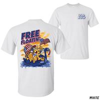 Old Row Free Floatin T-Shirt, Patriotic Duck Graphic Tee, American Summer & Lake Life Apparel For Men & Women, Soft Cotton Blend Shirt, Lake Lover & Party Gifts