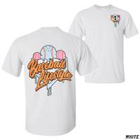 Baseball Lifestyle T-Shirt – Fun Ice Cream & Baseball Graphic, Casual Summer Tee For Baseball Fans, Youth And Adult Sizes, Sporty And Playful Design, Unisex Cotton Top
