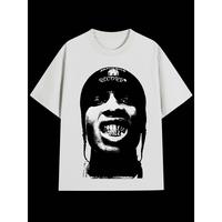 Y2K Style Men’s Potrait Graphic T-Shirt – Everyday Summer Casual Round Neck Comfy Soft Cotton Tees
