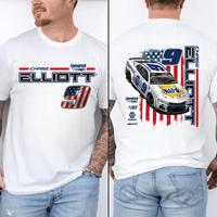 Chase Elliott 9 NASCAR T-Shirt – 2024 NAPA Flag Design, Vintage Two-Sided Graphic Tee, Unisex Shirt for Fans, funny graphic tees, Flash Sale T-Shirt Trio