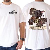 Fieldstone Wild Turkey Hunting Graphic Tee, Turkey hunting shirt, Outdoor adventure clothing, Men’s southern hunting shirt, Premium Cotton T-Shirt, Trendy Summer Sun Tees