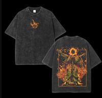 Elden Ring Midra Lord of Frenzied Flame Unisex Acid Washed Lightweight Cotton Hoodie T-Shirt, Gift For Game Fan, Streetwear