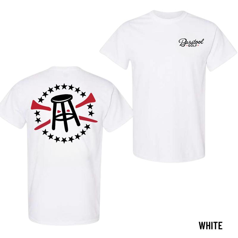 Barstool Golf T-Shirt – Bold Graphic Design Featuring Iconic Stool and Stars, Perfect for Golf Lovers and Barstool Fans – Unisex, Comfortable Fit