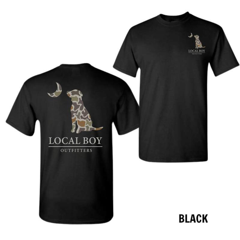 Local Boy Outfitters T-shirt – Cool Camouflage Dog Design, Perfect for Outdoor Adventures, Unisex
