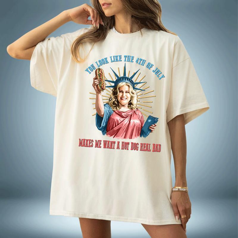 You Look Like The 4th Of July Makes Me Want A Hot Dog Real Bad Shirt, Funny 4th Of July Gift Shirt Hoodie Sweatshirt.