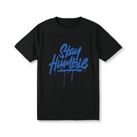 1 Extra Large 100% Cotton T-Shirt, Men’S Casual And Fun T-Shirt, “Stay Humble” Blue Letter Printed Short Sleeved Summer Top, Plus Size