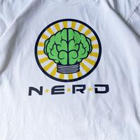Retro N.E.R.D. ’02 Merch ‘Brain Logo’ Heavyweight White T-Shirt Unisex All Sizes, Graphic Tees, Gift For Fans